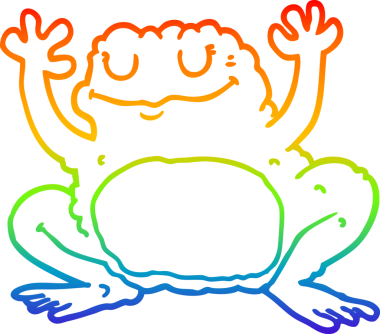 gökkuşağı gradyan çizgi çizimi bir insan tarafından çizilmiş bir kurbağa çizgi