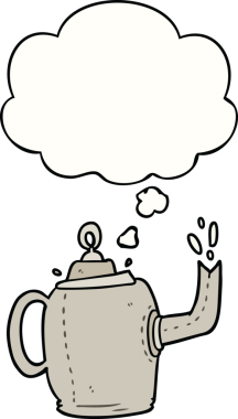 Bir insan tarafından çizilmiş düşünce kabarcığı olan eski bir çizgi film.