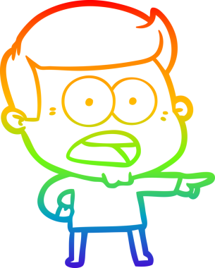 gökkuşağı gradyanı çizimi bir insan tarafından çizilmiş şok bir adam