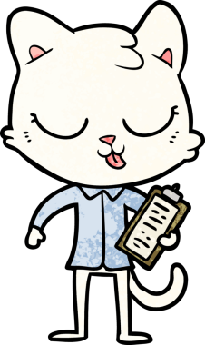 Bir insan tarafından çizilmiş çizgi film kedisi.