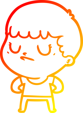 Bir insan tarafından çizilen huysuz bir çocuğun sıcak çizgi çizimi.