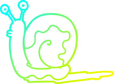 Bir insan tarafından çizilmiş soğuk çizgi bir salyangoz çizimi