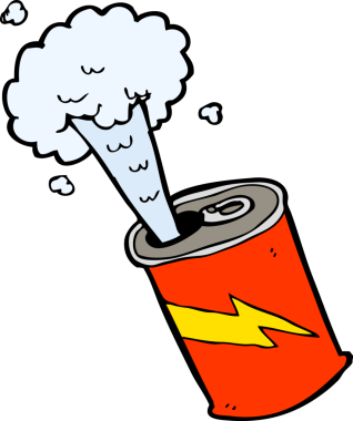 Bir insan tarafından çizilmiş gazoz kutusu.