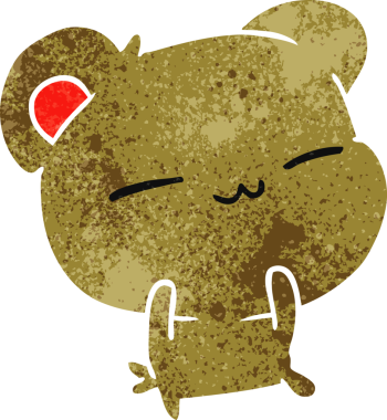 Bir insan tarafından çizilmiş şirin bir ayının serbest çizimi.