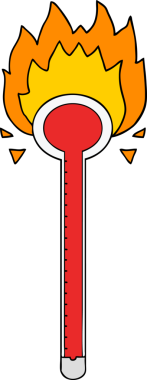 bir insan tarafından çizilmiş karikatür termometresi