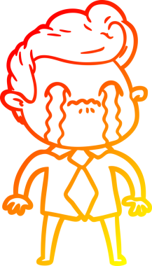 Bir insan tarafından çizilmiş ağlayan bir çizgi film karakteri çizimi.