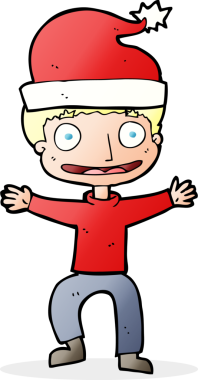 Çizgi filmci bir insan tarafından çizilen Noel için hazırlanıyor.