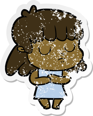 Bir insan tarafından çizilmiş ilgisiz bir karikatür çıkartması.