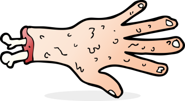 Bir insan tarafından çizilmiş iğrenç bir el karikatürü.