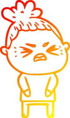 Bir insan tarafından çizilmiş kızgın bir karikatür çizimi.