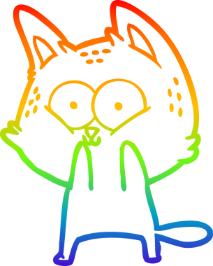 gökkuşağı gradyanı çizimi bir insan tarafından çizilmiş çizgi film kedisi