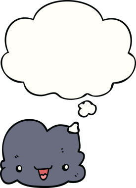 çizgi film küçük mutlu bulut düşünce baloncuğu bir insan tarafından çizilmiş