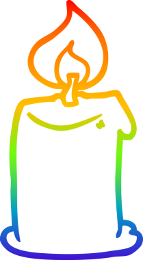 gökkuşağı gradyan çizgisi bir insan tarafından çizilmiş bir mum karikatürü