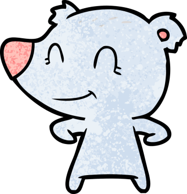 Bir insan tarafından çizilmiş dost canlısı ayı çizgi filmi.