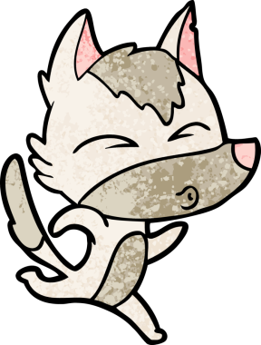 Bir insan tarafından çizilmiş bir kurt çizgi filmi.