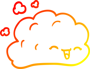 Bir insan tarafından çizilen gri dumanın sıcak çizgi çizimi