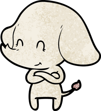 Bir insan tarafından çizilmiş şirin bir fil.