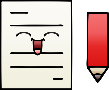 Bir insan tarafından çizilmiş bir test kağıdının gölgelenmiş karikatürü