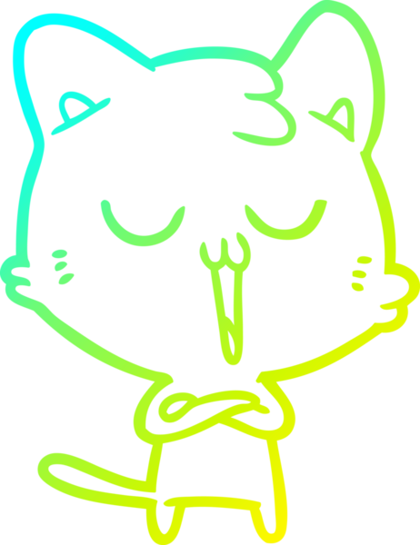 Bir insan tarafından çizilmiş çizgi film kedisinin soğuk çizgi çizimi.