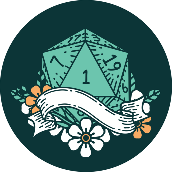 Bir insan tarafından çizilen bir d20 zar atma ikonu