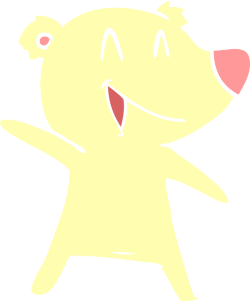 Gülen ayı düz renkli çizgi film bir insan tarafından çizildi.