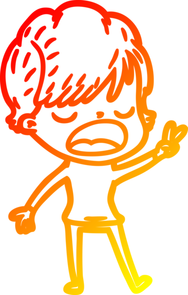 Bir insan tarafından çizilmiş bir karikatür kadın çizimi.