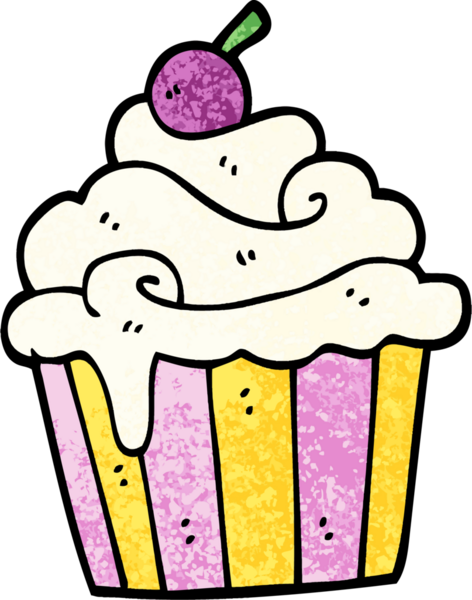 Bir insan tarafından çizilmiş grunge desenli resimli fincan kek.