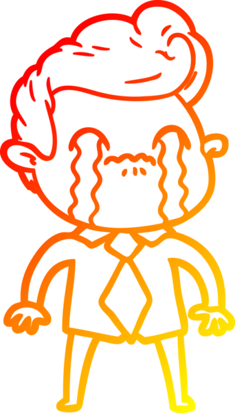 Bir insan tarafından çizilmiş ağlayan bir çizgi film karakteri çizimi.