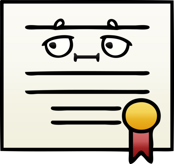 Mezuniyet diplomasının bir insan tarafından çizilmiş gölgeli karikatürü.