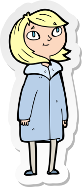 Bir insan tarafından çizilmiş mutlu bir kızın çıkartması.