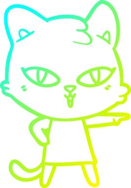 Bir insan tarafından çizilmiş bir çizgi film kedisinin soğuk çizgi çizimi.