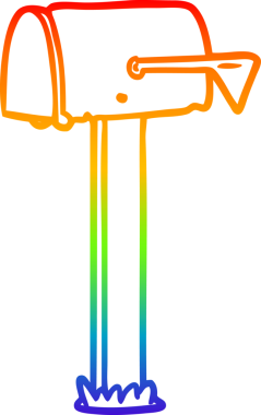 gökkuşağı gradyanı bir insan tarafından çizilmiş bir posta kutusunun çizimi