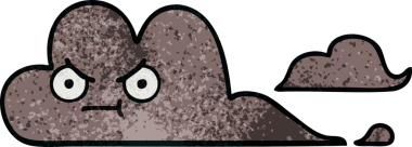 Bir insan tarafından çizilmiş fırtına bulutunun retro grunge deseni.