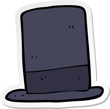 Bir insan tarafından çizilmiş bir çizgi film şapkasının çıkartması.