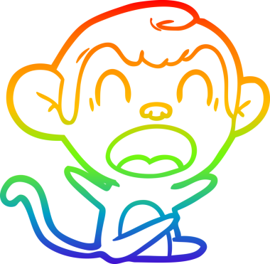 Bir insan tarafından çizilmiş bağıran çizgi film maymunu çizimi