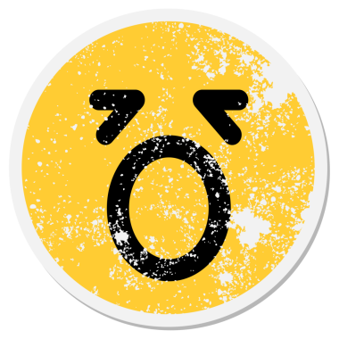 Bir insan tarafından çizilmiş basit bir esneyen yüz çemberi.