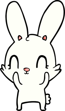 Bir insan tarafından çizilmiş şirin çizgi film tavşanı.