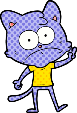 bir insan tarafından çizilmiş sinirli bir kedi.