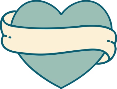 Bir insan tarafından çizilmiş kalp ve bayrağın ikonik dövme şekli