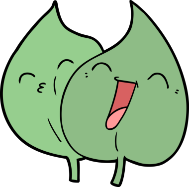 Bir insan tarafından çizilmiş komik çizgi film yaprakları.