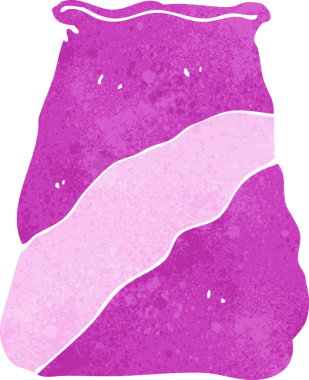 Bir insan tarafından çizilmiş bir karton çanta.