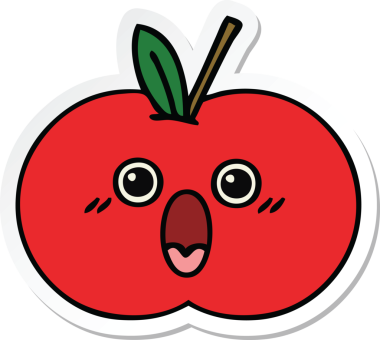 Bir insan tarafından çizilmiş kırmızı bir çizgi filmin çıkartması.