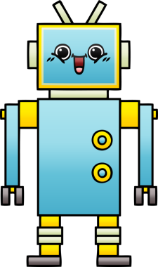 Bir insan tarafından çizilmiş bir robotun gölgelenmiş çizimi