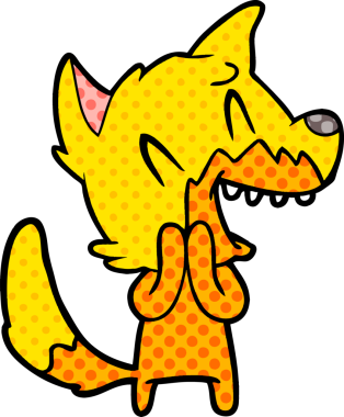 Bir insan tarafından çizilmiş tilki çizgi film karakteri