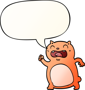 bir insan tarafından çizilmiş yumuşak eğimli konuşma baloncuklu çizgi film kedisi