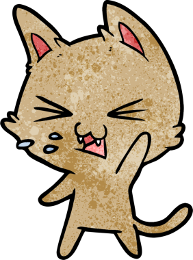 Bir insan tarafından çizilmiş kedi tıslaması.