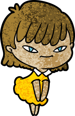 Bir insan tarafından çizilmiş karikatür kadın.