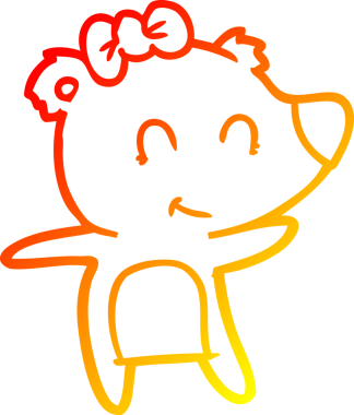 Bir insan tarafından çizilmiş dişi ayı karikatürü.