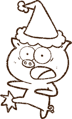 Noel Domuz Kömürü Bir insan tarafından çizilmiş