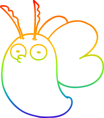 gökkuşağı gradyan çizgisi bir insan tarafından çizilmiş komik bir kelebek çizimi